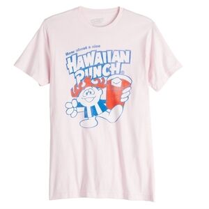 Hawaiian Punch Retro Distressed Graphic T-Shirt PTP 18" Pink Red Blue White NEW